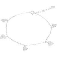 The Love Collection Sterling Silver Pixelated Heart Cz Bracelet