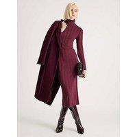 River Island Long Sleeve Cosy Wide Rib Midi Dress