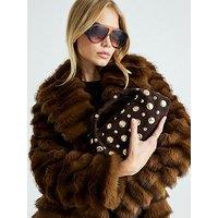 River Island Studded Suedette X Body Bag - Brown