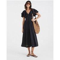 River Island Premium Flutter Midi Dress - Black