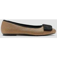 Mango Girls Bow Detail Ballet Slipper Shoes - Gold