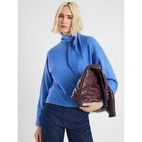 River Island Crew Neck With Tie - Blue