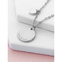 Treat Republic Personalised Heart And Disc Family Necklace In Silver