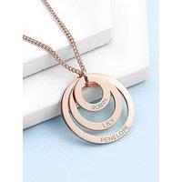 Treat Republic Personalised Rings Of Love Necklace In Rose Gold