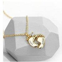 Treat Republic Personalised Baby Feet Necklace In Gold