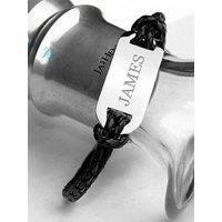 Treat Republic Personalised Men'S Statement Leather Bracelet In Black