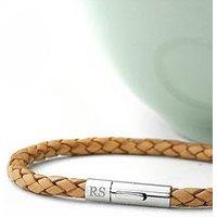 Treat Republic Personalised Men'S Capsule Tube Woven Bracelet In Tan