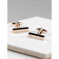 Treat Republic Personalised Bar Cufflinks In Rose Gold