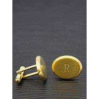 Treat Republic Personalised Men'S Gold Plated Oval Cufflinks