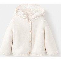 Mango Baby Unisex Borg Lined Knitted Cardigan - Beige
