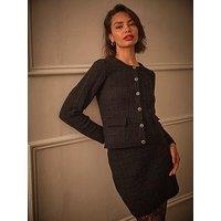 Fatface Piper Boucle Cardigan - Black