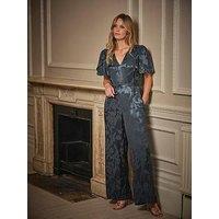 Fatface Jacquard Jumpsuit - Navy