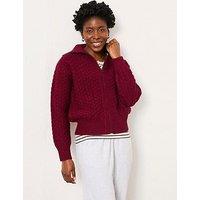 Fatface Casey Zip Funnel - Burgundy