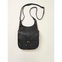 Fatface Anna Black Oiled Crossbody Bag - Black