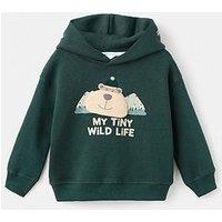 Mango Younger Boys Wild Life Hoodie - Dark Green