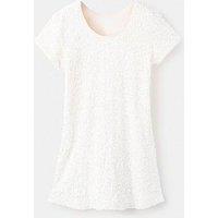 Mango Girls Sequin Short Sleeve Dress - Light Cream