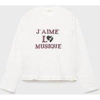 Mango Girls Music Long Sleeve T-Shirt - Light Cream