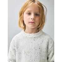 Mango Younger Boys Speckled Knitted Jumper - White