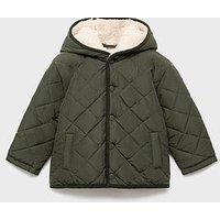 Mango Younger Boys Quilted Coat - Khaki