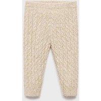 Mango Baby Unisex Cable Knitted Co-Ord Leggings - Beige