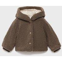 Mango Baby Boys Borg Hooded Jacket - Brown