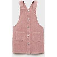 Mango Younger Girls Cord Pinny - Light Pink