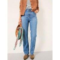 Fatface Elise Wide Leg Jeans - Denim Vintage Blue