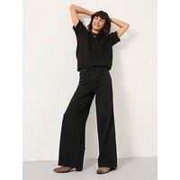 Fatface Welling Wide Leg Jean - Black