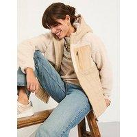 Fatface Fleece Coat - Honey/Ivory