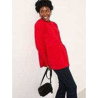 Fatface Ina Broderie Blouse - Red