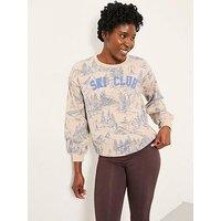 Fatface Ski Club Crew Sweatshirt - Natural