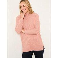 Fatface Blair Long Line Knit Jumper - Pink