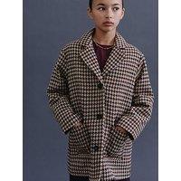 Mango Girls Dogtooth Coat - Dark Red