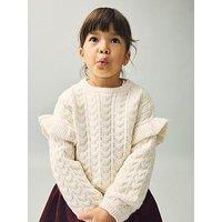 Mango Younger Girls Knitted Jumper - Light Cream