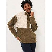 Fatface Lucy Colour Block Fleece - Olive Green