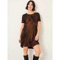 Fatface Simone Animal Dress - Black