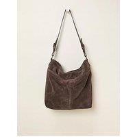 Fatface Molly Suede Buckle Bag - Chocolate Brown