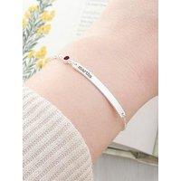 Treat Republic Personalised Silver Plated Birthstone Crystal Bracelet