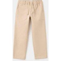 Mango Boys Elasticated Waist Twill Trousers - Beige