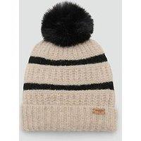 Mango Girls Stripe Knitted Hat - Beige