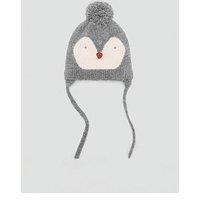 Mango Younger Boys Penguin Knitted Co-Ord Hat - Grey