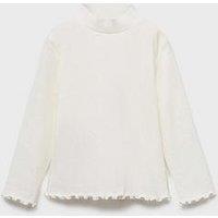 Mango Younger Girls Turtle Neck Long Sleeve T-Shirt - Light Cream