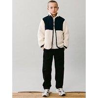Mango Boys Fleece Jacket - Light Cream