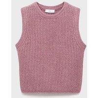 Mango Girls Knitted Vest - Dark Pink