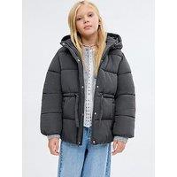 Mango Girls Olivia Padded Coat - Dark Grey