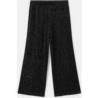 Mango Girls Metallic Velour Trousers - Black