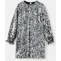 Mango Girls Sequin Long Sleeve Dress - Black