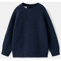 Mango Younger Boys Plain Knitted Jumper - Navy