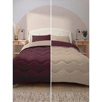 Silentnight Seersucker Coverless Duvet And Pillowcase Set - 10.5 Tog Berry/Natural