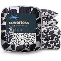 Silentnight Leaf Print Coverless Duvet And Pillowcase Set - Blue